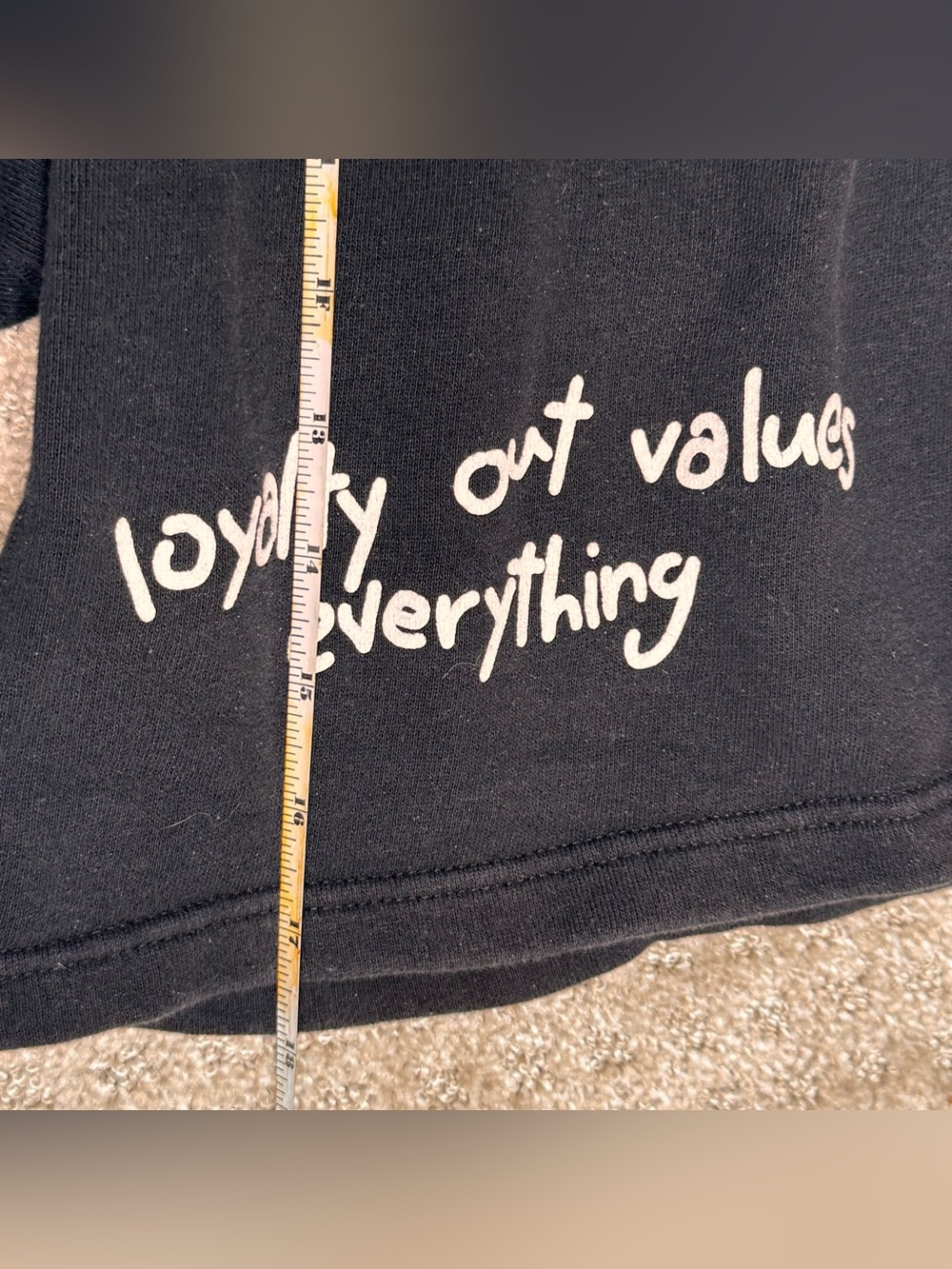 L.O.V.E. "Loyalty Over Values Everything" Black Graphic Sweat Shorts - Size S - Picture 6 of 9